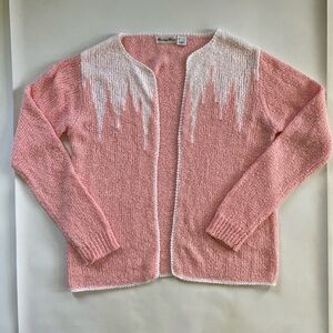 vintage candy pink icing drip cardi